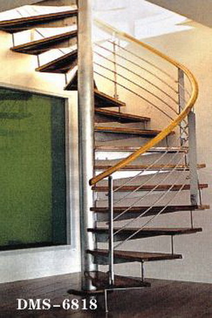 Spiral stainless steel staircase